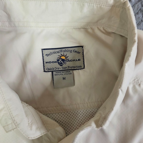 Hook & Tackle Fishing Shirt Lot Men's Medium 2pc Short Sleeve UPF Quick Dry - Picture 5 of 14